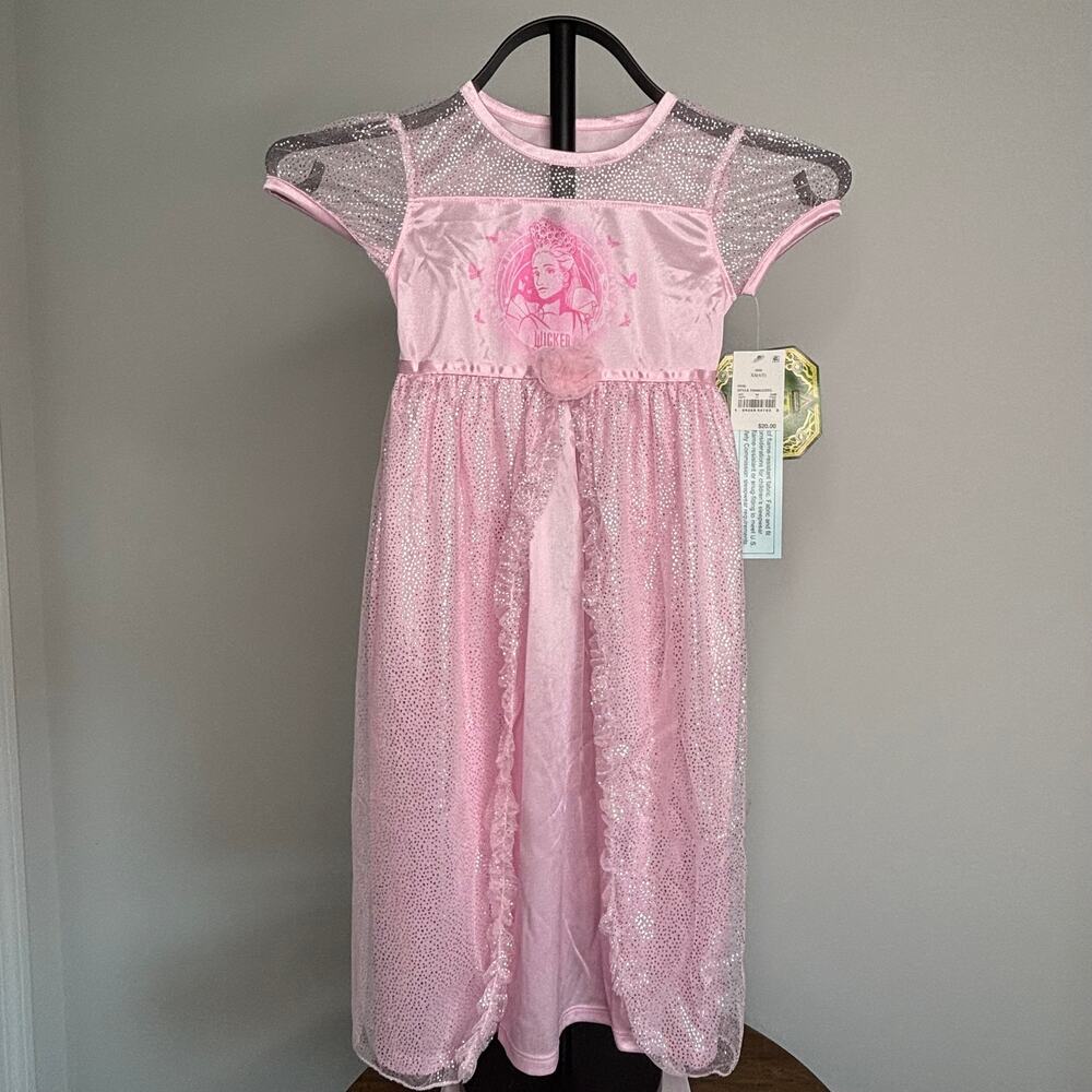 Wicked Glinda Princess Nightgown Pink Girls XS 4/5 Dress Costume New
